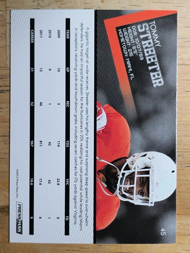 2012 Press Pass #45 Tommy Streeter