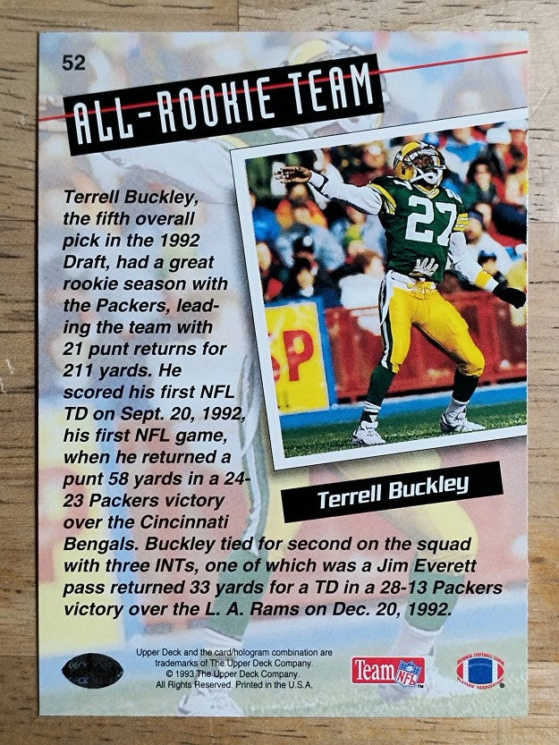 1993 Upper Deck #52 Terrell Buckley ART