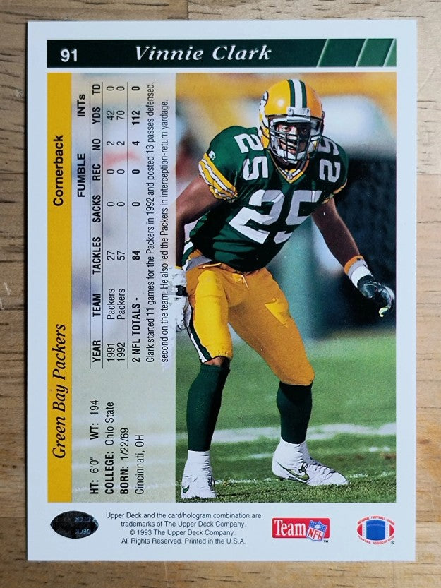1993 Upper Deck #91 Vinnie Clark