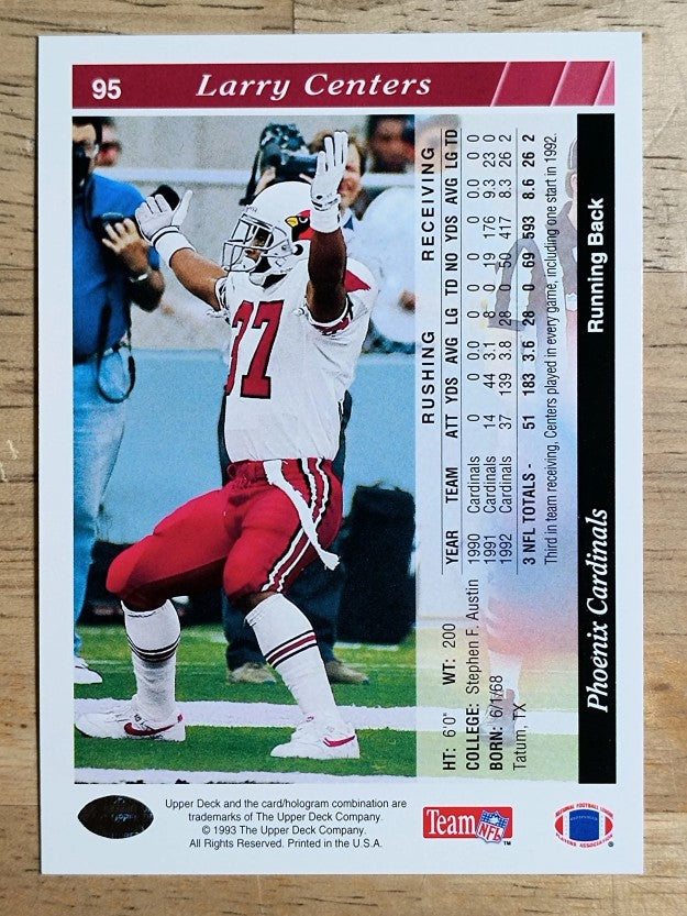1993 Upper Deck #95 Larry Centers RC