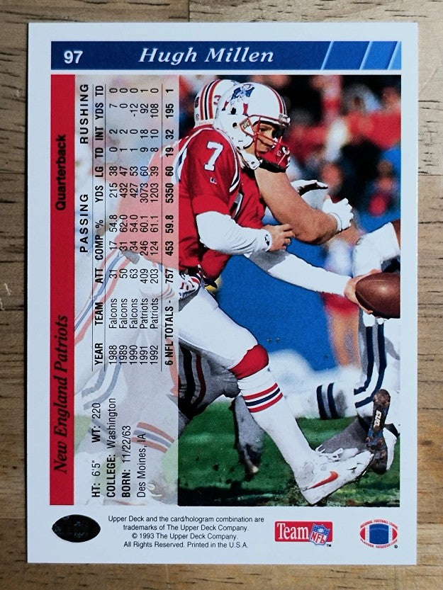 1993 Upper Deck #97 Hugh Millen