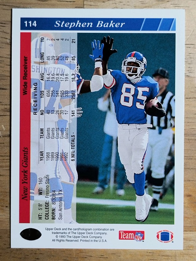 1993 Upper Deck #114 Stephen Baker