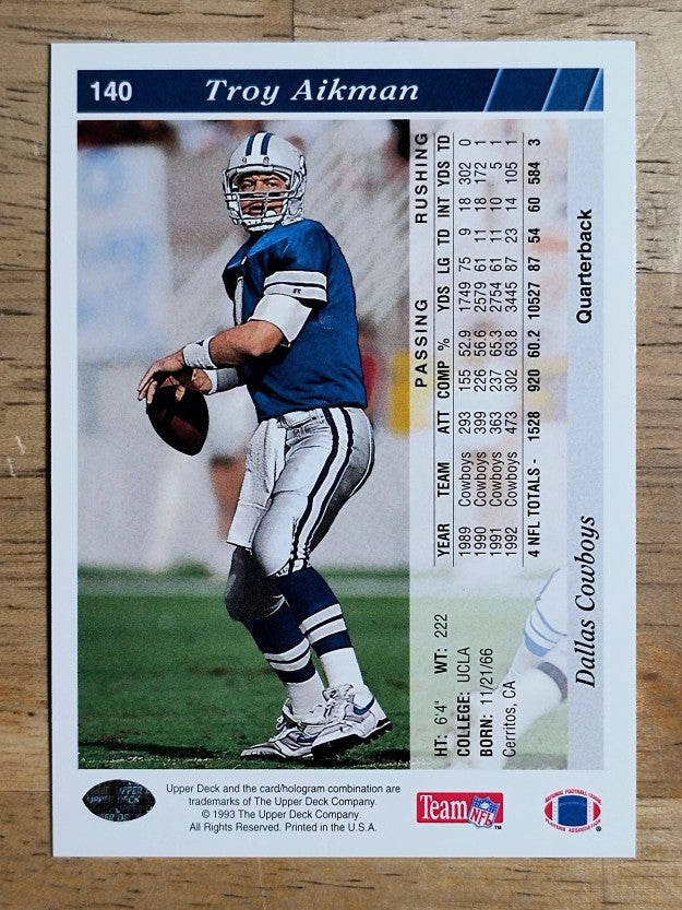 1993 Upper Deck #140 Troy Aikman
