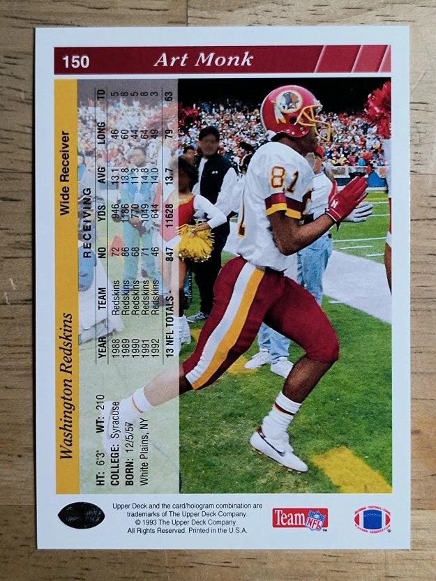 1993 Upper Deck #150 Art Monk
