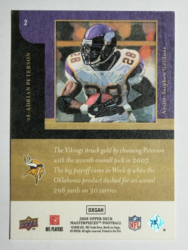 2008 UD Masterpieces #2 Adrian Peterson