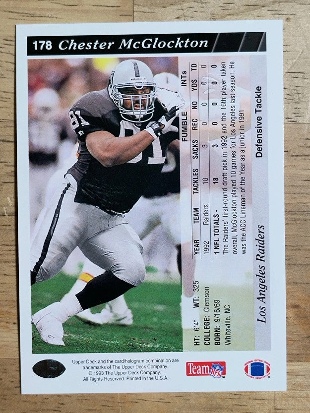 1993 Upper Deck #178 Chester McGlockton