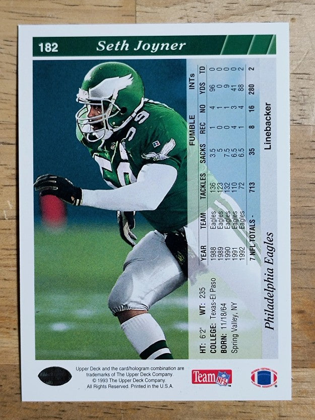 1993 Upper Deck #182 Seth Joyner