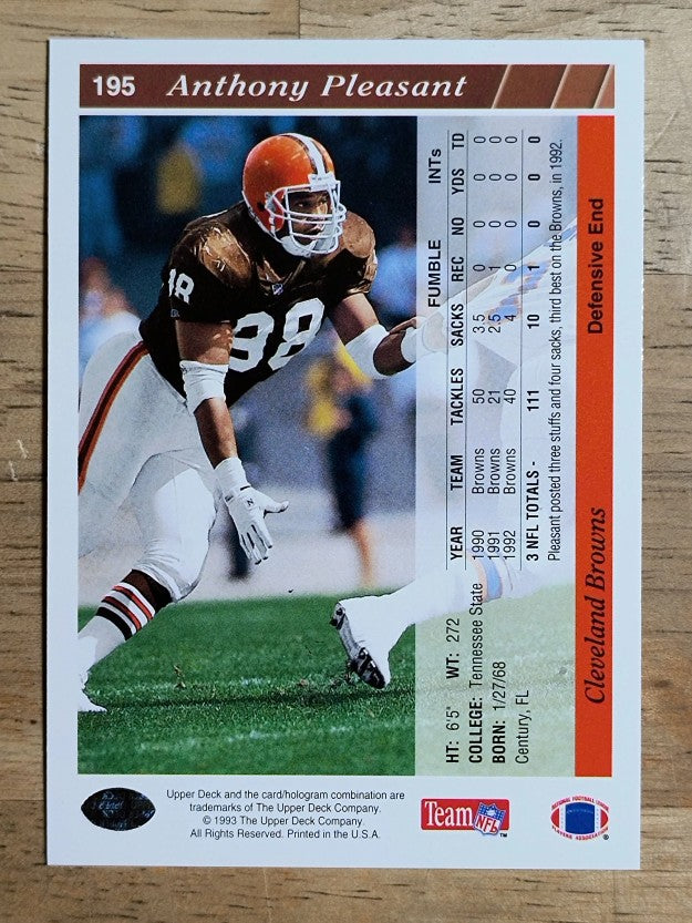 1993 Upper Deck #195 Anthony Pleasant