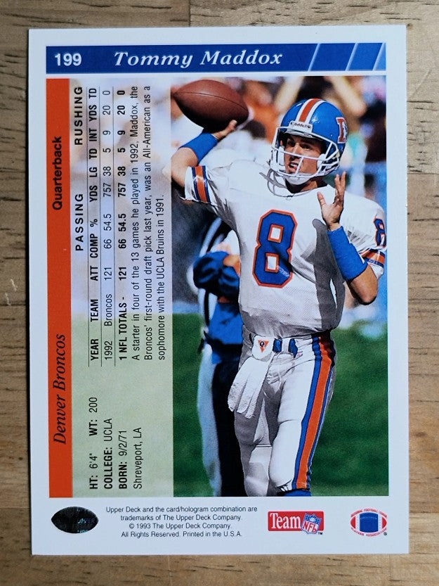 1993 Upper Deck #199 Tommy Maddox