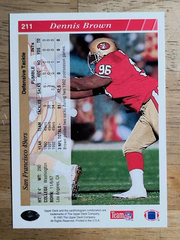 1993 Upper Deck #211 Dennis Brown