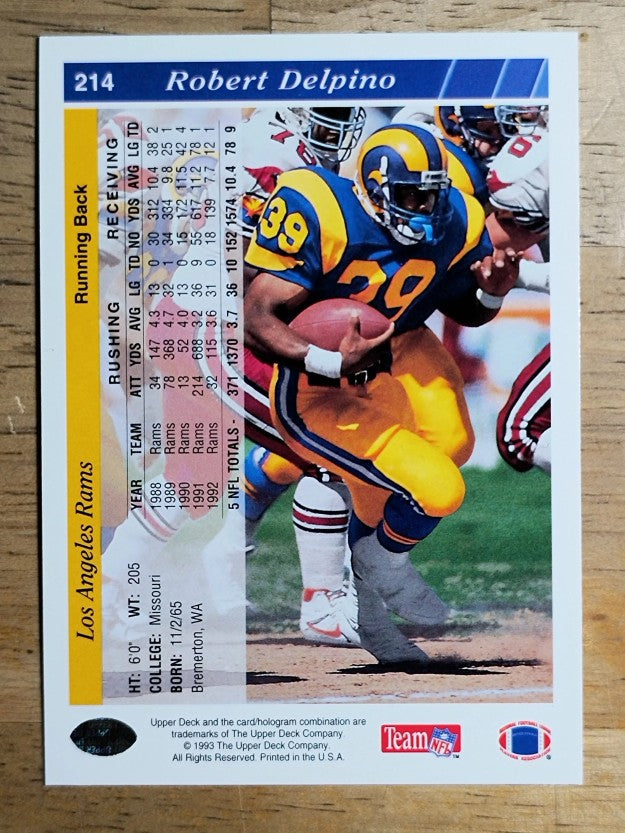 1993 Upper Deck #214 Robert Delpino