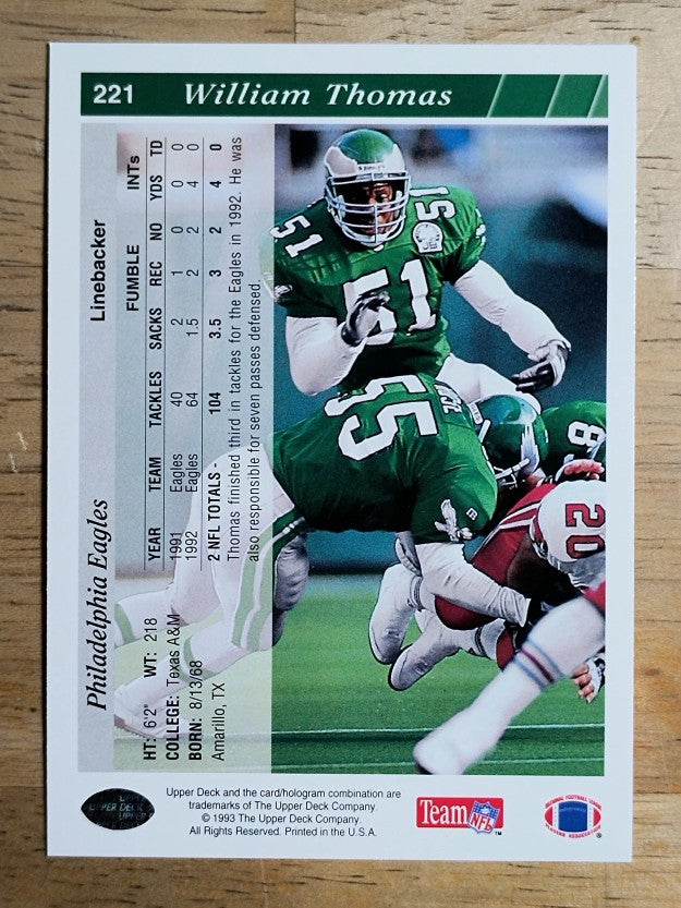 1993 Upper Deck #221 William Thomas