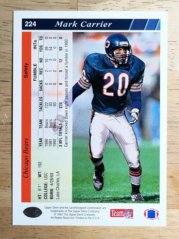 1993 Upper Deck #224 Mark Carrier DB