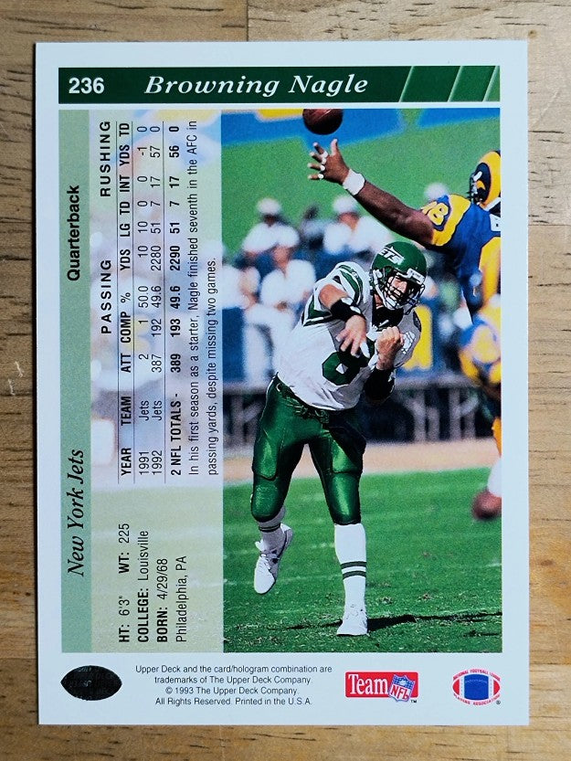 1993 Upper Deck #236 Browning Nagle