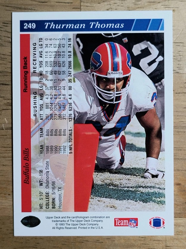 1993 Upper Deck #249 Thurman Thomas