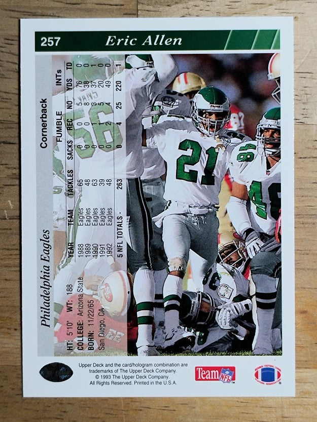 1993 Upper Deck #257 Eric Allen