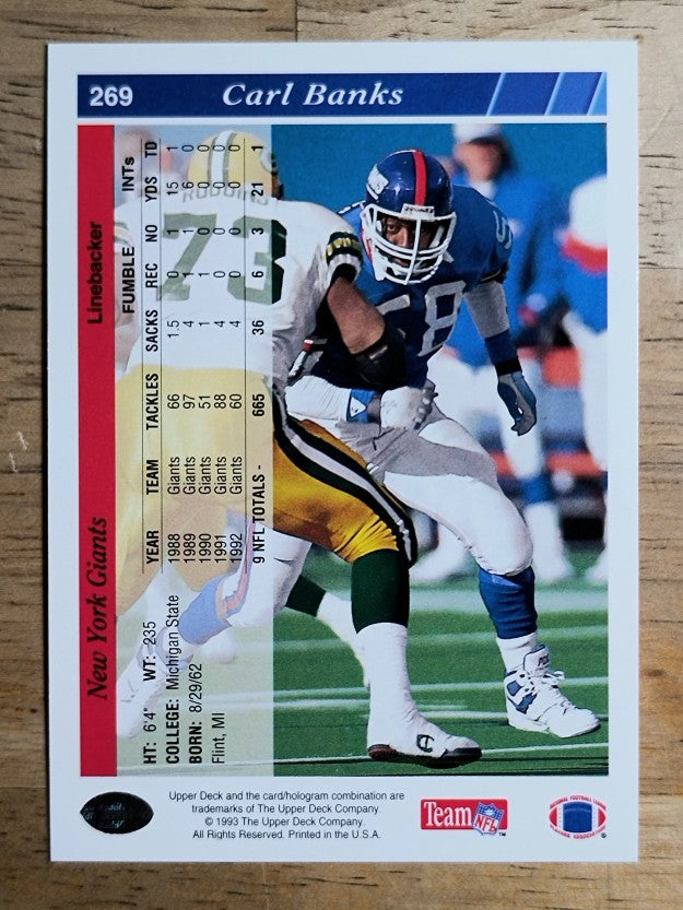 1993 Upper Deck #269 Carl Banks