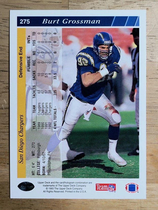 1993 Upper Deck #275 Burt Grossman