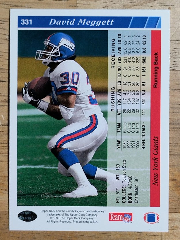 1993 Upper Deck #331 Dave Meggett