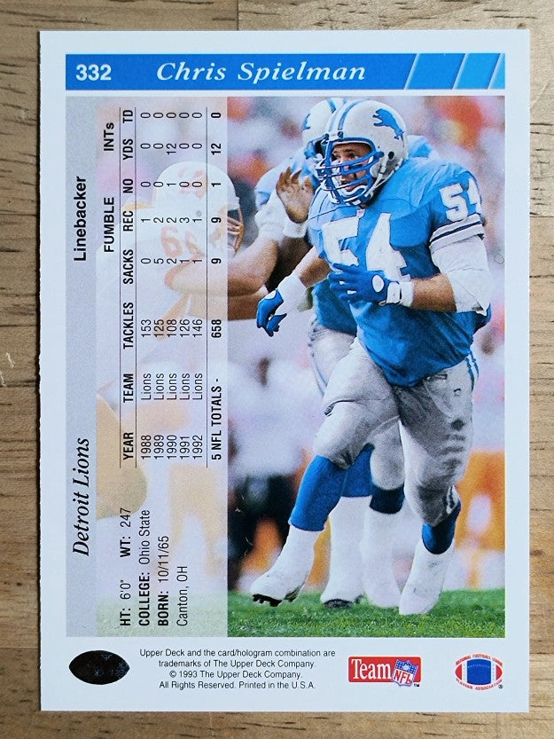 1993 Upper Deck #332 Chris Spielman