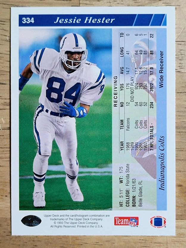 1993 Upper Deck #334 Jessie Hester