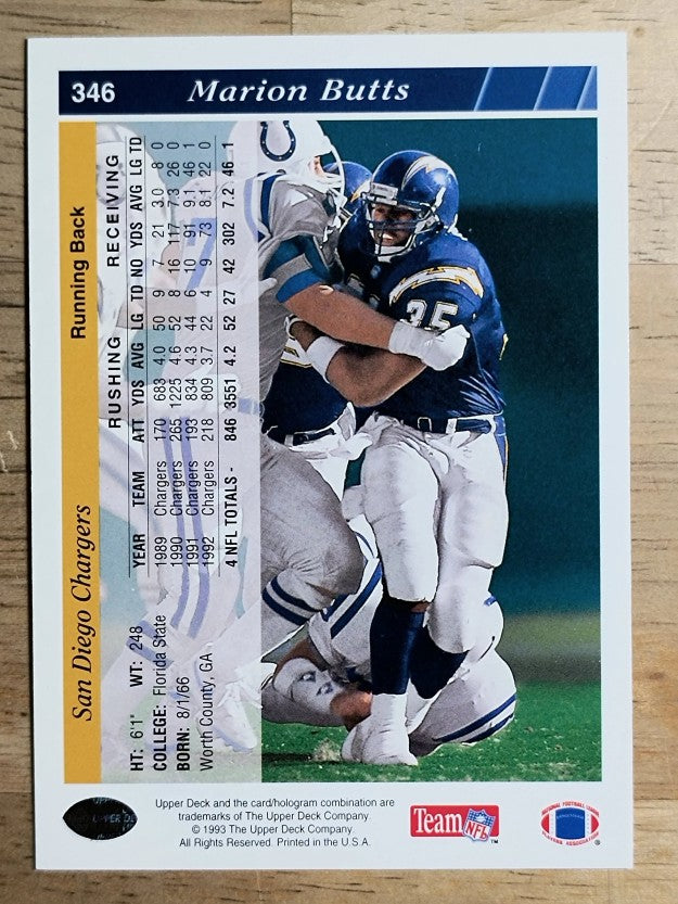 1993 Upper Deck #346 Marion Butts
