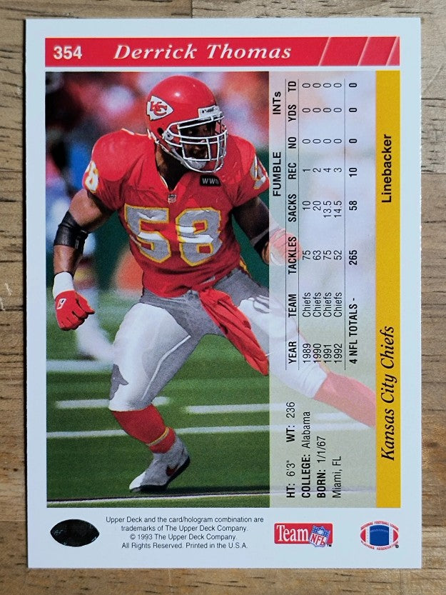 1993 Upper Deck #354 Derrick Thomas