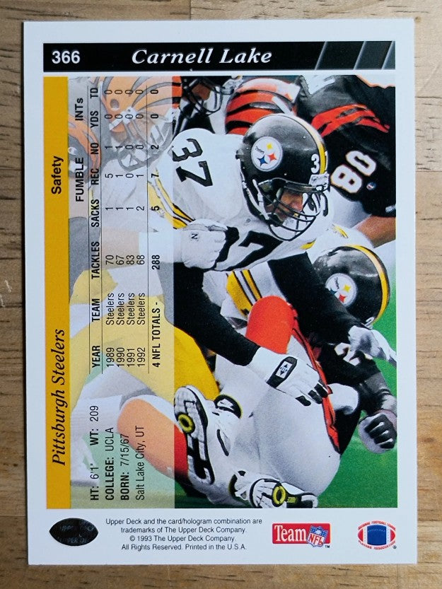 1993 Upper Deck #366 Carnell Lake