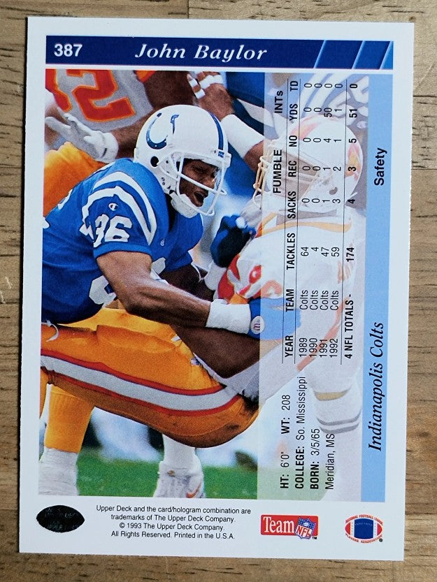 1993 Upper Deck #387 John Baylor