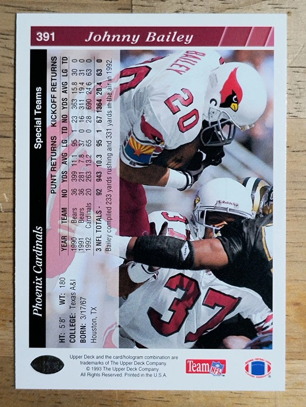 1993 Upper Deck #391 Johnny Bailey