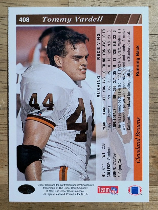 1993 Upper Deck #408 Tommy Vardell