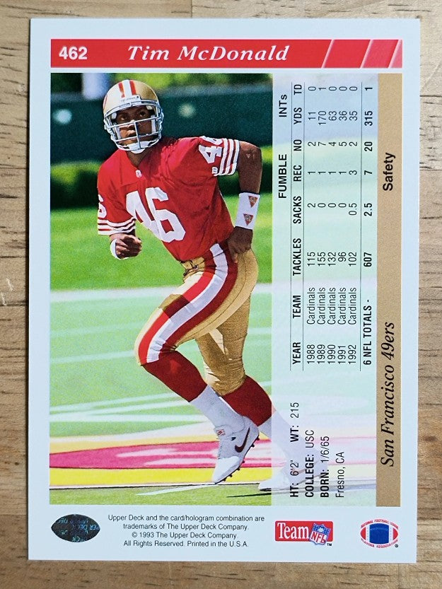 1993 Upper Deck #462 Tim McDonald