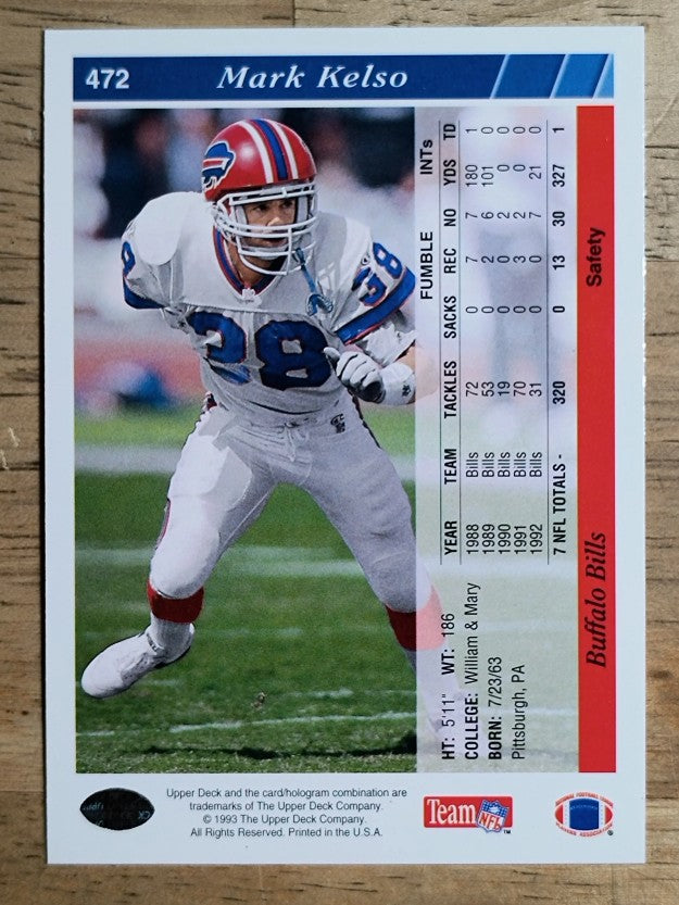 1993 Upper Deck #472 Mark Kelso