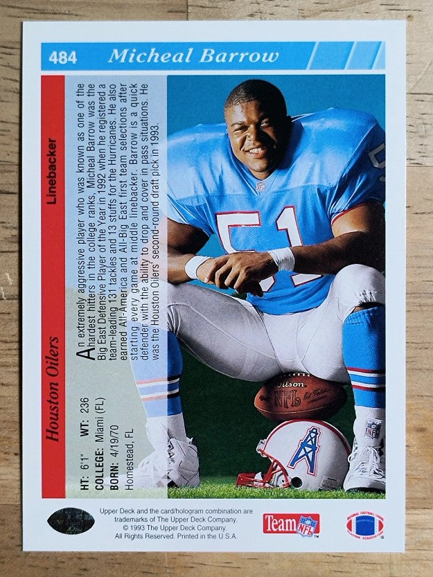 1993 Upper Deck #484 Micheal Barrow RC