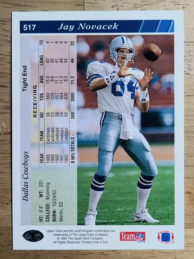 1993 Upper Deck #517 Jay Novacek