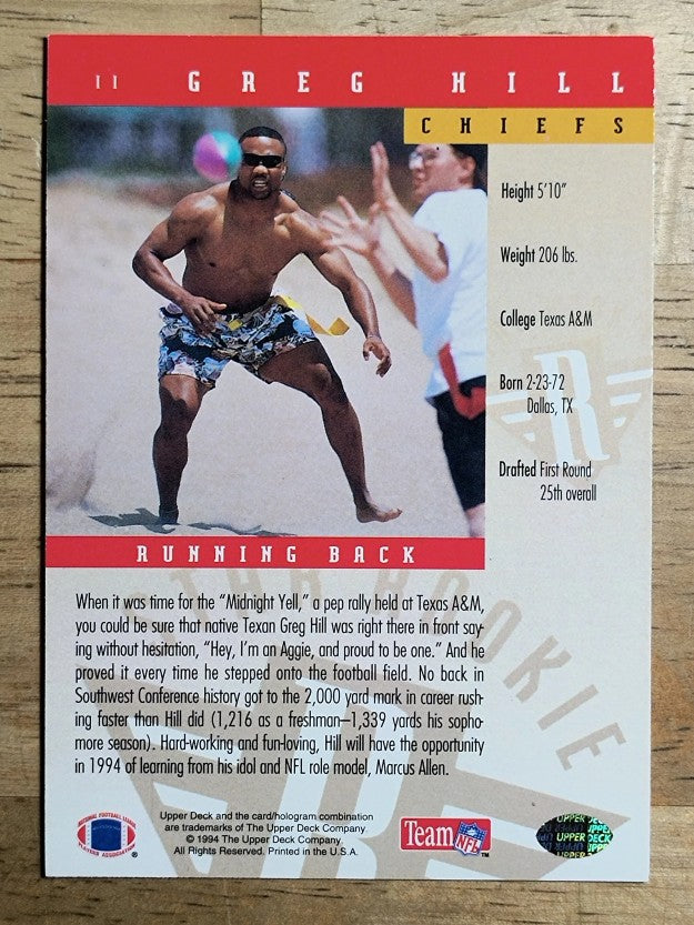 1994 Upper Deck #11 Greg Hill RC
