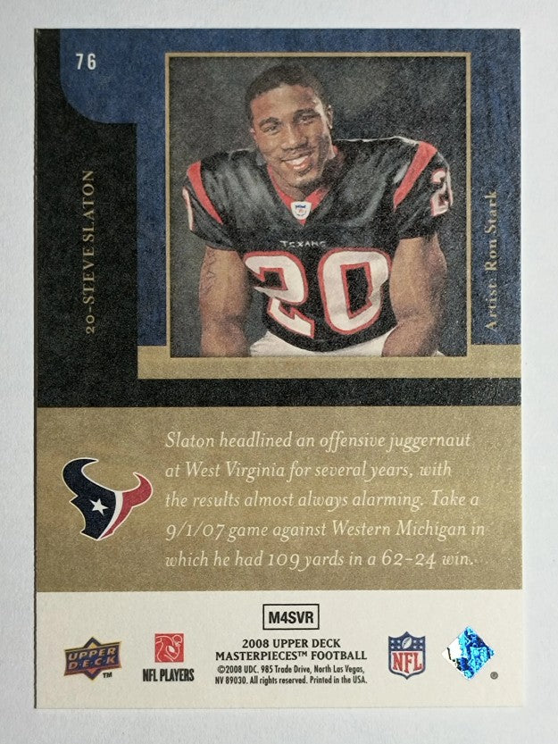 2008 UD Masterpieces #76 Steve Slaton RC