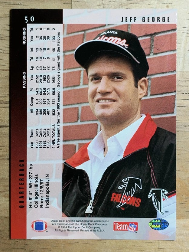 1994 Upper Deck #50 Jeff George