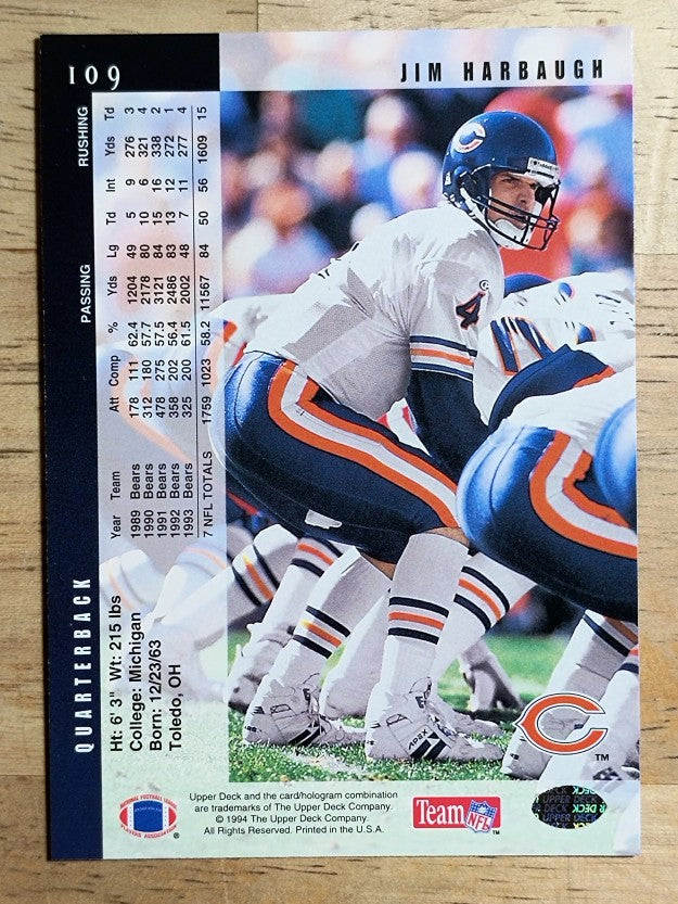 1994 Upper Deck #109 Jim Harbaugh