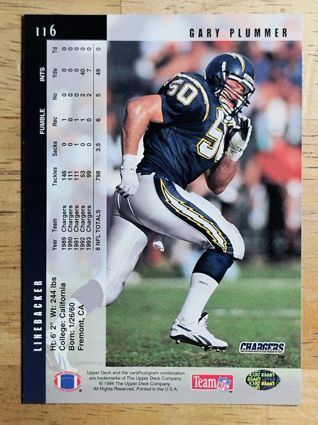 1994 Upper Deck #116 Gary Plummer
