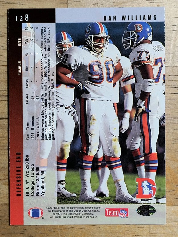 1994 Upper Deck #128 Dan Williams