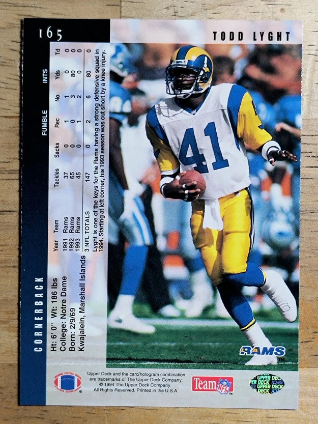 1994 Upper Deck #165 Todd Lyght