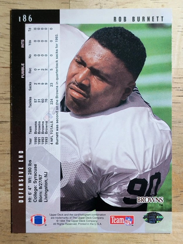 1994 Upper Deck #186 Rob Burnett