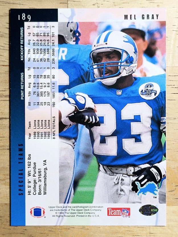 1994 Upper Deck #189 Mel Gray
