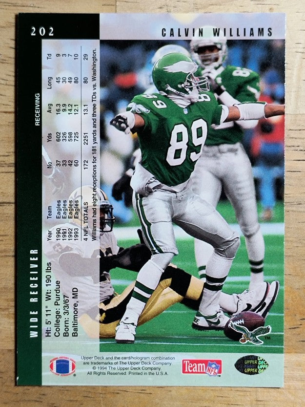 1994 Upper Deck #202 Calvin Williams