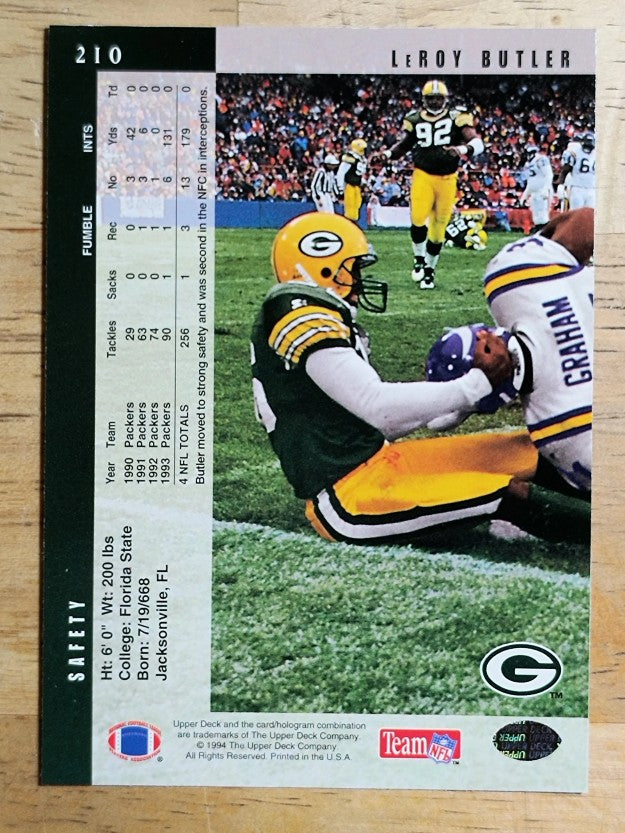 1994 Upper Deck #210 LeRoy Butler