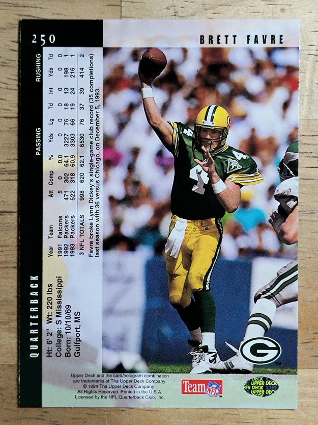1994 Upper Deck #250 Brett Favre