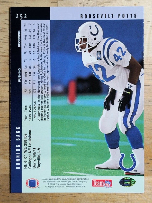 1994 Upper Deck #252 Roosevelt Potts