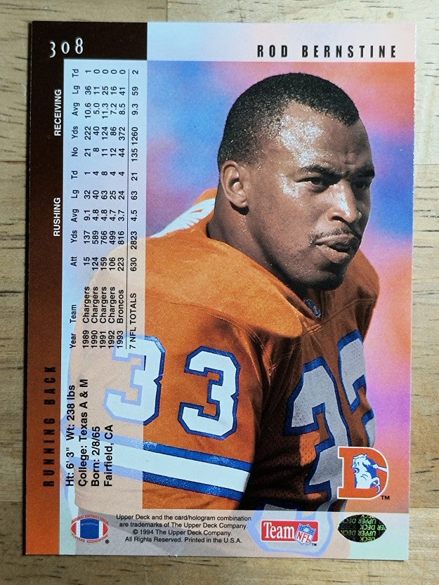 1994 Upper Deck #308 Rod Bernstine