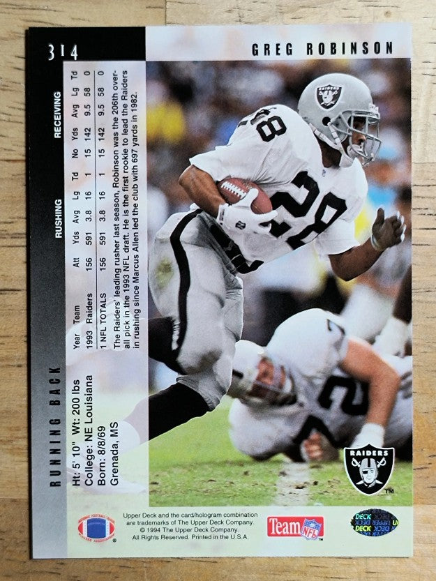 1994 Upper Deck #314 Greg Robinson